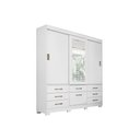 Ver imagem 1 de Guarda Roupa Casal 3 Portas de Correr e 7 Gavetas C- Espelho Branco