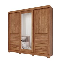 Guarda-Roupa Casal 235cm 3 Portas de Correr com Espelho e Pés 100% MDF Boston Espresso Móveis - 3
