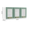 Armário Aéreo de Aço 3 Portas Vidro Verde Bella Bertolini - 2
