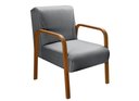 Ver imagem 4 de Kit 4 Poltronas Anita Conjunto Cadeiras Moderna Braço Madeira Cinza 320