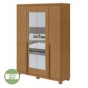 Ver imagem 4 de Conjunto Quarto Guarda-Roupa 4 Portas Espelho e Cômoda 8 Gavetas MDF Alonzo Toronto Amêndoa Clean