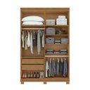 Ver imagem 5 de Conjunto Quarto Guarda-Roupa 4 Portas Espelho e Cômoda 8 Gavetas MDF Alonzo Toronto Amêndoa Clean