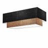 Plafon Duplo Retangular Vivare Md-3044 Cúpula em Tecido 70x30cm x 60x25cm - Bivolt - Preto / Palha - - 1