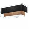 Plafon Duplo Retangular Vivare Md-3044 Cúpula em Tecido 70x30cm x 60x25cm - Bivolt - Preto / Palha - - 2