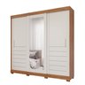 Guarda-roupa Casal 235cm 3 Portas de Correr com Espelho e Pés 100% Mdf Boston Espresso Móveis - 3