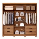 Ver imagem 4 de Guarda-Roupa Casal 235cm 3 Portas de Correr com Espelho e Pés 100% MDF Boston Espresso Móveis Off White/Cinamomo