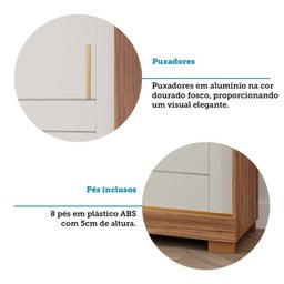 Guarda-roupa Casal 235cm 3 Portas de Correr com Espelho e Pés 100% Mdf Boston Espresso Móveis - 10