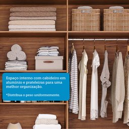 Guarda-roupa Casal 235cm 3 Portas de Correr com Espelho e Pés 100% Mdf Boston Espresso Móveis - 14