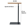 Mesa Lateral com Tampo de Madeira Regulável - 4