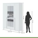 Ver imagem 7 de Kit 2 Peças com Guarda Roupa 4 Portas com Espelho Pés e Cômoda Alonzo e Toronto Branco