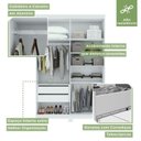 Ver imagem 5 de Kit 2 Peças com Guarda Roupa 4 Portas com Espelho Pés e Cômoda Alonzo e Toronto Branco