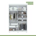 Ver mais imagens de Kit 2 Peças com Guarda Roupa 4 Portas com Espelho Pés e Cômoda Alonzo e Toronto Branco