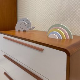 Berço Wave Evolutivo 3 em 1 com Colchão Fase 1 e Fase 2 e Cômoda  Mel com - 19