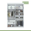 Ver imagem 7 de Conjunto de Guarda-Roupa Solteiro e Cômoda 2 Portas 8 Gavetas Toronto Branco