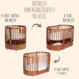 Berço Wave Evolutivo 3 em 1 com Colchão Fase 1 e Fase 2 e Cômoda  - 6