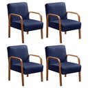 Ver imagem 1 de Kit 4 Poltronas Anita Conjunto Cadeiras Moderna Braço Madeira Azul Marinho 210