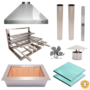 Kit de Churrasqueira Gourmet P em Inox 304