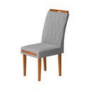 Ver imagem 5 de Kit 2 Cadeiras Estofadas de Jantar Azaléia - Mdf em Linho Pés em Madeira - Vintage Decor - Prata