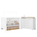 Ver imagem 1 de Jogo de Quarto Infantil Zaki Cômoda e Berço Katatau Branco Fosco - Reller Móveis