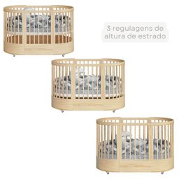 Berço Wave Evolutivo 3 em 1 com Colchão Fase 1 e Fase 2 Cômoda  - 11