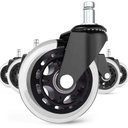 Ver imagem 2 de Kit 5 Rodas Cadeira Escritório Pino 11mm Anti Risco