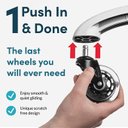 Ver mais imagens de Kit 5 Rodas Cadeira Escritório Pino 11mm Anti Risco