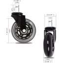 Ver imagem 3 de Kit 5 Rodas Cadeira Escritório Pino 11mm Anti Risco