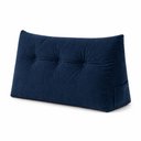 Ver imagem 3 de Almofada Decorativa Cabeceira Encosto Apoio de Lombar Solteiro Suede Azul Marinho - Monari Design