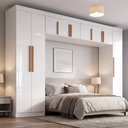 Ver imagem 2 de Guarda Roupas Modulado Closet Quarto Completo 9 Portas com Espaço para Cama Queen 1,58m Madrid
