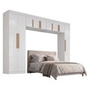 Ver imagem 1 de Guarda Roupas Modulado Closet Quarto Completo 9 Portas com Espaço para Cama Queen 1,58m Madrid
