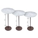 Ver imagem 4 de Kit 3 Mesas Laterais Norina - Baixa / Média / Alta, Tampo Redondo Imerso e Base Aço Corten. Cinza 100% MDF