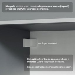 Armário de Cozinha Completa Suspenso 300cm Cinza Nimes Madesa 07 - 11