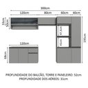 Ver imagem 4 de Armário de Cozinha Completa Suspenso 300cm Cinza Nimes Madesa 07