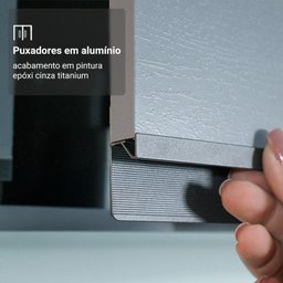 Armário de Cozinha Completa Suspenso 300cm Cinza Nimes Madesa 07 - 10
