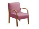 Ver imagem 2 de Kit 4 Poltronas Anita Conjunto Cadeiras Moderna Braço Madeira Rosa 280