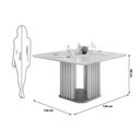 Ver imagem 2 de Mesa de Sala Jantar Melissa C/ Tampo Madeirado C/ Vidro Curvo 136x136cm Off White/off White - Dj Mó