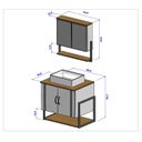Ver imagem 7 de Conjunto para Banheiro 2 Espelhos Estrutura Metalon com Nichos Londres