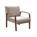 Ver imagem 2 de Kit 4 Poltronas Anita Conjunto Cadeiras Moderna Braço Madeira Cinza Capuccino 250