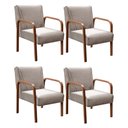 Ver imagem 1 de Kit 4 Poltronas Anita Conjunto Cadeiras Moderna Braço Madeira