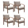 Kit 4 Poltronas Anita Conjunto Cadeiras Moderna Braço Madeira - 1