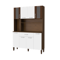 Kit Cozinha Sofia Madeira 8Pt 1Gv L.Naturale/Branco San Marino Natural|Branco - 1 Kit Cozinha Sofia Madeira 8Pt 1Gv L.Naturale/Branco San Marino Natural|Branco - 1