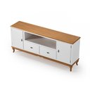 Ver imagem 6 de Rack 2 Portas 2 Gavetas Grande MDF Nicho Ecomem Clássico Pés Luiz Xv Branco - Imbuia