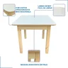 Mesa Infantil de Madeira: Quadrada - 60x60cm - 5
