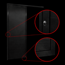 Ver imagem 3 de Porta de Correr Alumínio Preto Parede 1 Folha Lambril Maxx