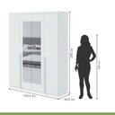 Ver imagem 6 de Kit 2 Peças com Guarda Roupa 4 Portas com Espelho e Cômoda Alonzo e Toronto Branco