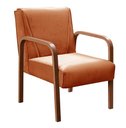 Ver imagem 2 de Kit 4 Poltronas Anita Conjunto Cadeiras Moderna Braço Madeira Laranja Terracota 400