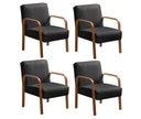 Ver imagem 1 de Kit 4 Poltronas Anita Conjunto Cadeiras Moderna Braço Madeira Preto
