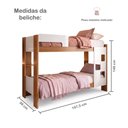 Ver imagem 5 de Quarto Infantil Juvenil com Beliche e Guarda-Roupa 6 Portas 4 Gavetas 100% MDF Branco/Amadeirado