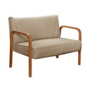 Ver imagem 2 de Namoradeira Anita Sofá 2 Lugares Moderna Braço Madeira