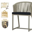 Ver imagem 4 de Mesa com 6 Cadeiras de Jantar Roma 120cm e Noronha em Alumínio Fendi Corda Náutica Estofado 12 Trama